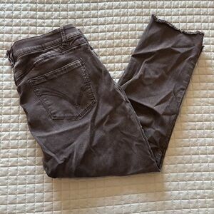 Democracy Ab Solution Womens Jeans Straight Leg Raw Edge Size 18W Black Wash